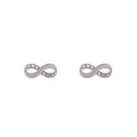 Rhodium Infinity Diamante Earrings