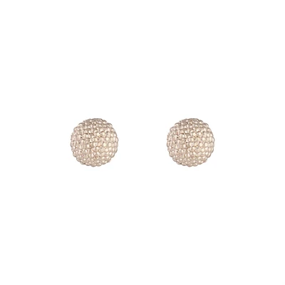 Rose Gold Texture Sparkle Ball Stud Earrings