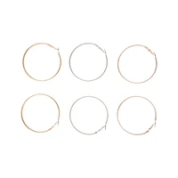 Mixed Metal Shiny Large Hoop Earring Pack