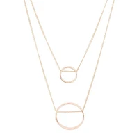 Gold Double Threaded Circle Necklace