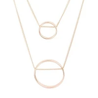 Gold Double Threaded Circle Necklace