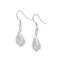 Cubic Zirconia In Silver Teardrop Earrings