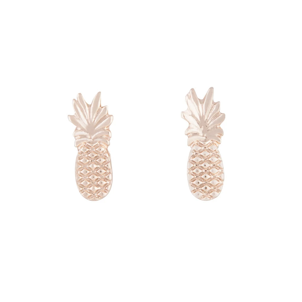 Rose Gold Pineapple Earrings