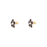 Black Daisy Stud Earrings