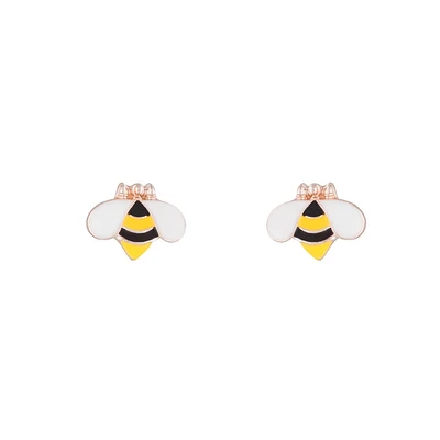 Rose Gold Bumblebee Stud Earrings