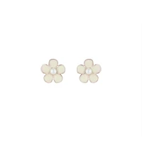 Flower Daisy White Stud Earrings