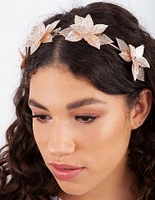 Rose Gold Cluster Leaf Headband