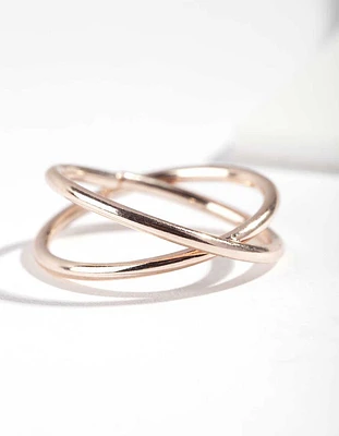 Rose Gold Cross Over Ring