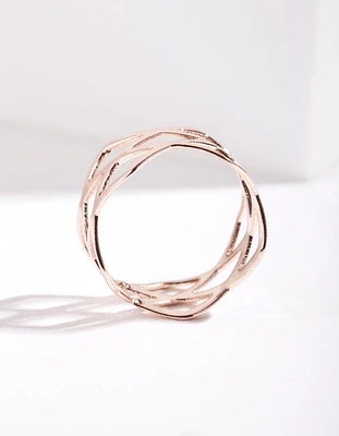 Rose Gold Multi Cross Over Ring