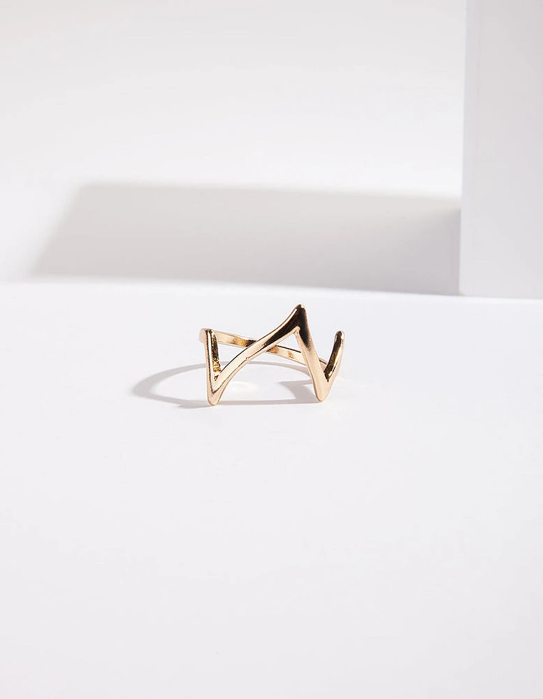 Gold Heartbeat Ring