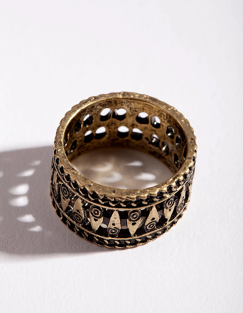 Gold Boho Band Ring