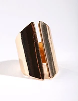 Gold Open Shield Ring