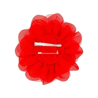 Red Mesh Flower Clip