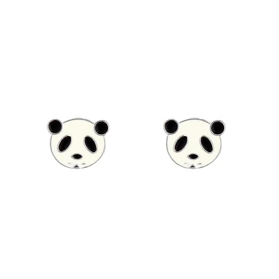 Mini Panda Face Stud Earrings