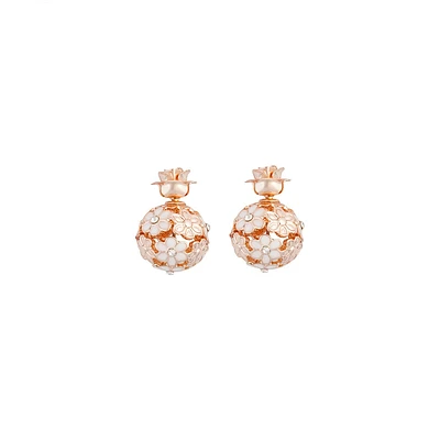 Rose Gold Flower Switch Earrings