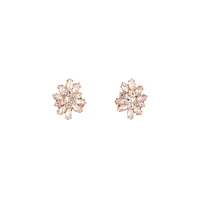 Rose Gold Diamante Cluster Earrings