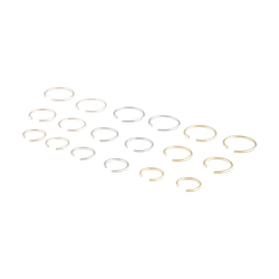 Mixed Metal Plain Faux Body Hoops