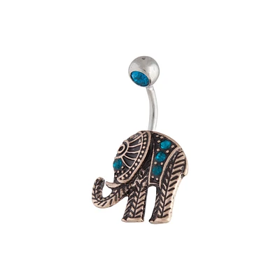 Silver Blue Topaz Elephant Belly Bar