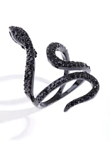 Black Diamante Snake Ring