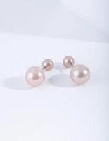 Pearl Pink Sandwich Stud Earrings