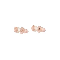 Rose Gold Silk Diamante Stud Earrings