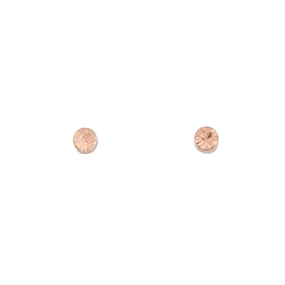 Rose Gold Silk Diamante Stud Earrings