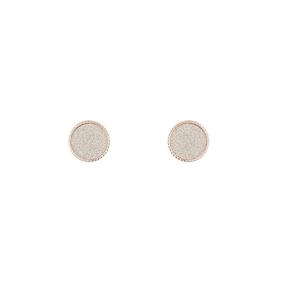 Rose Gold Glitter Circle Earrings