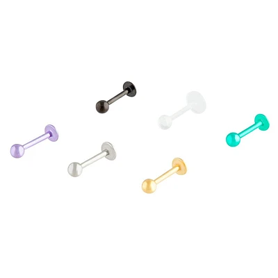 Multi-Coloured Coated Metal Flat Back Earring Pack