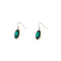 Gold Jewel Centre Drop Earrings