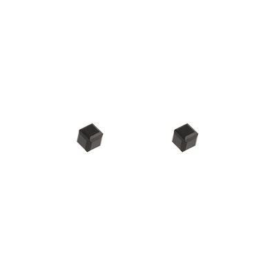 Solid Black 3D Cube Stud Earrings