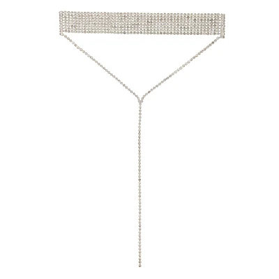 Silver Diamante Statement Neck Choker