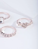 Rose Gold Chunky Engagement Ring Stack