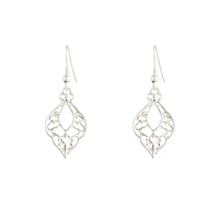 Silver Bohemian Cutout Drop Earrings