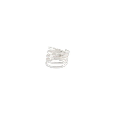 Silver Hammered Wrap Ring