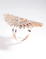 Rose Gold Diamante Burst Ring