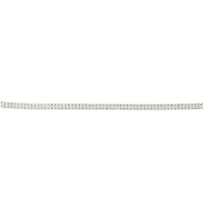 Silver Fine Double Strand Diamante Choker