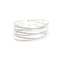 Silver Diamante Zig Zag Cuff