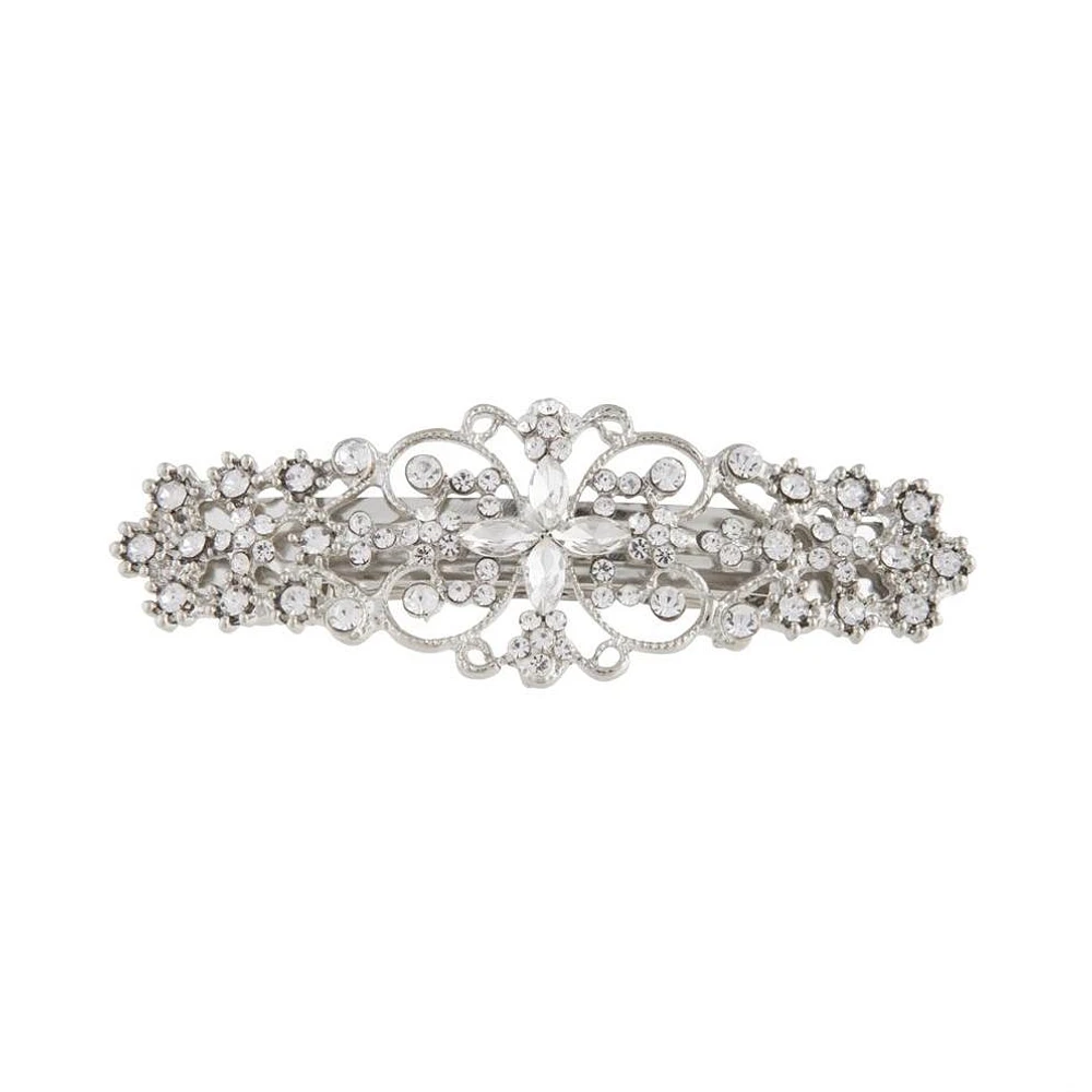 Silver Multi Diamante Barrette