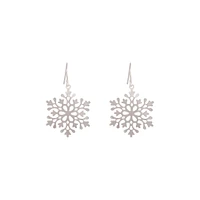 Silver Snowflake Drop Earrings