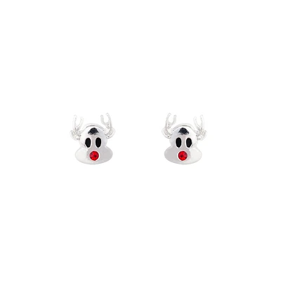 Silver Rudolph Stud Earrings