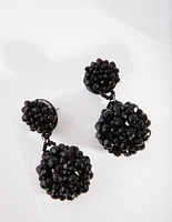 Black Faceted Bauble Earrings