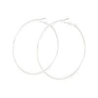 Silver Classic Medium Hoop Earrings