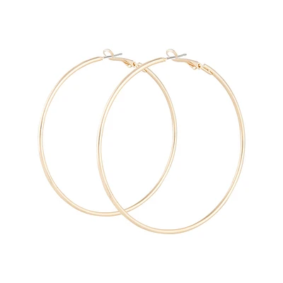 Gold Classic Thin Hoop Earrings