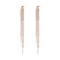 Rose Gold Diamante Chain Earrings