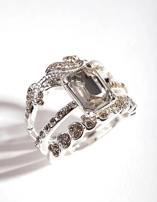 Silver Baguette Multi Stack Ring