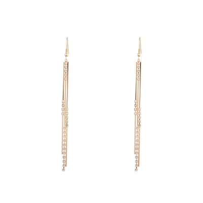 Gold Cup Chain Multi Bar Earrings