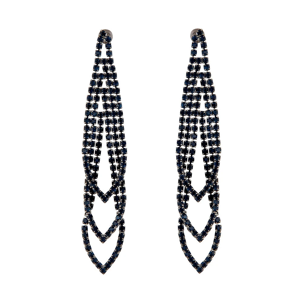 Midnight Gunmetal Loop Cup Chain Earrings