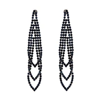 Midnight Gunmetal Loop Cup Chain Earrings