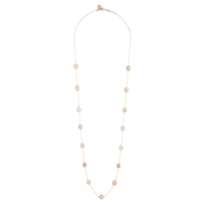 Rose Gold Mixed Station Ball Necklace