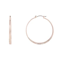 Rose Gold Diamante Detailed Hoop Earrings